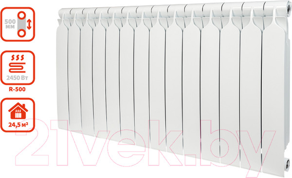 Изображение товара Радиатор биметаллический BiLux Plus R500 (14 секций)