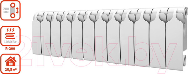 Изображение товара Радиатор биметаллический BiLux Plus R200 (12 секций)