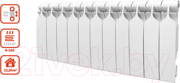 Изображение товара Радиатор биметаллический BiLux Plus R300 (11 секций)