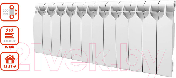 Изображение товара Радиатор биметаллический BiLux Plus R300 (12 секций)