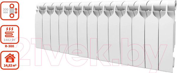 Изображение товара Радиатор биметаллический BiLux Plus R300 (13 секций)