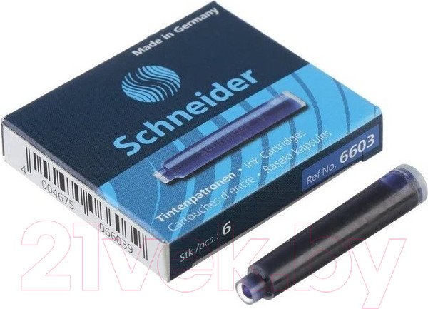 Изображение товара Чернила для перьевой ручки Schneider Мини / 6603 (6шт, синий)