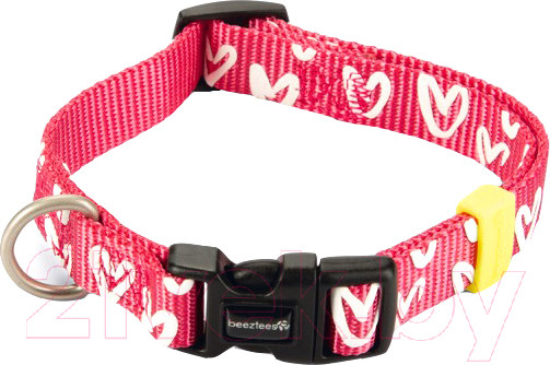 Изображение товара Ошейник Beeztees 747127 (нейлоновый, розовый с сердечками)
