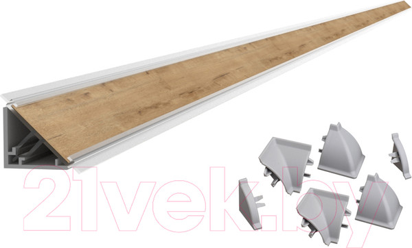 Изображение товара Скиналь Интерлиния Дуб бунратти (с плинтусом и комплектом заглушек)
