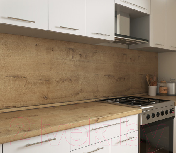 Изображение товара Скиналь Интерлиния Дуб бунратти (с плинтусом и комплектом заглушек)