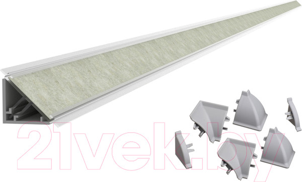 Изображение товара Скиналь Интерлиния Опал светлый (с плинтусом, кромкой и комплектом заглушек)