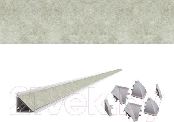 Изображение товара Скиналь Интерлиния Опал светлый (с плинтусом, кромкой и комплектом заглушек)