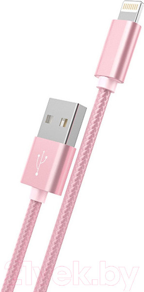 Изображение товара Кабель Hoco X2 Knitted AM-8pin Lightning (1м, розовое золото)