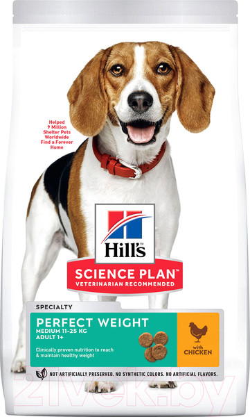 Изображение товара Сухой корм для собак Hill's Science Plan Adult Medium Perfect Weight / 604297 (12кг)