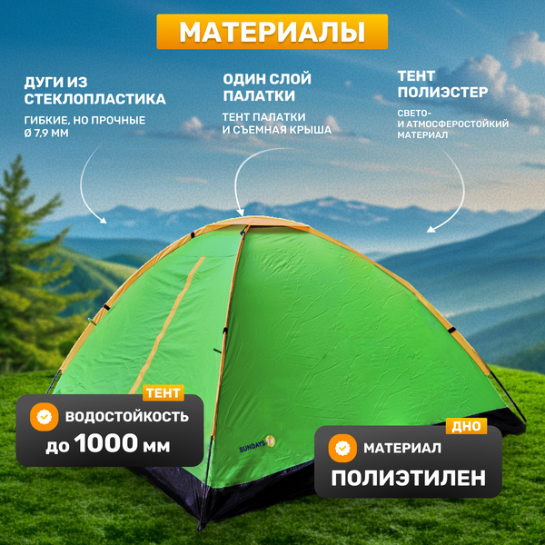 Изображение товара Палатка Sundays Simple 2 ZC-TT004-2 (зеленый/оранжевый)