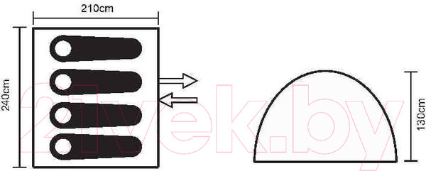 Изображение товара Палатка Sundays Simple 4 ZC-TT004-4 (зеленый/оранжевый)