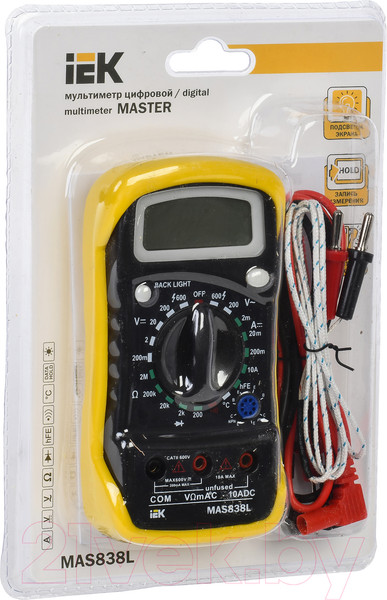 Изображение товара Мультиметр цифровой IEK Master MAS838L / TMD-3L-838