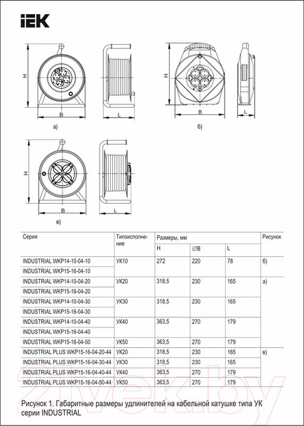 Изображение товара Удлинитель на катушке IEK WKP15-16-04-50