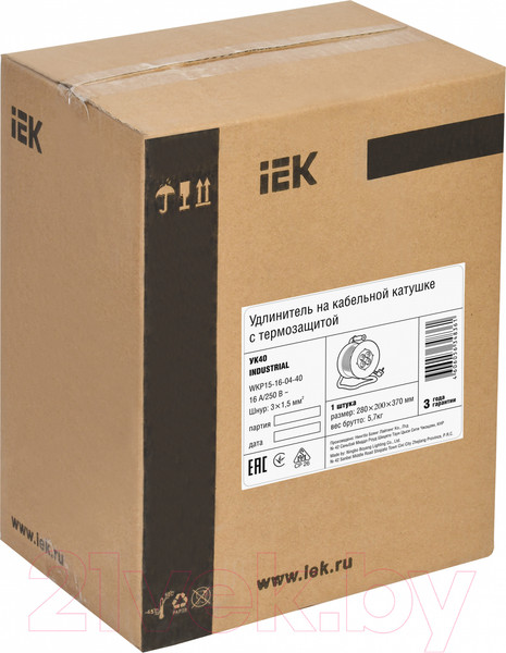 Изображение товара Удлинитель на катушке IEK WKP15-16-04-40