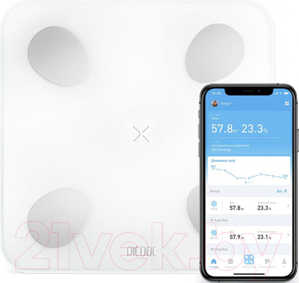 Изображение товара Напольные весы электронные Picooc Mini Lite (белый)