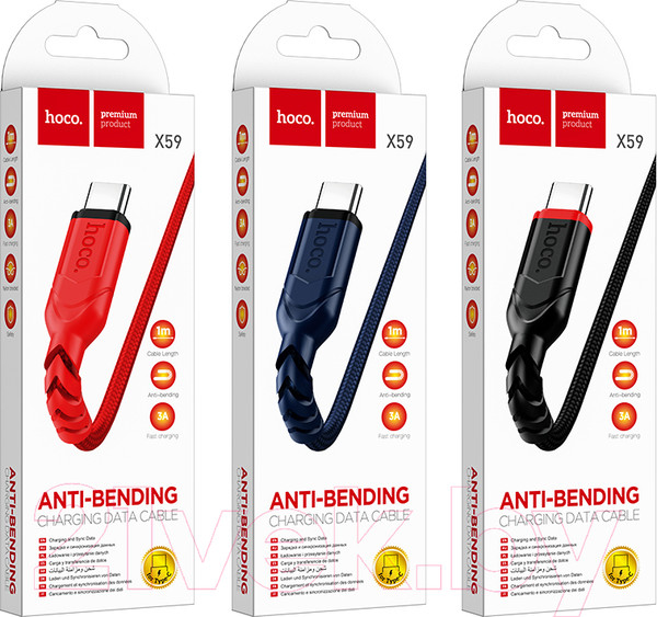Изображение товара Кабель Hoco X59 AM-MicroBM (1м, красный)