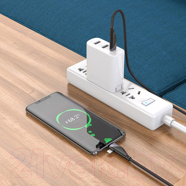 Изображение товара Кабель Hoco U95 Freeway PD USB-C-Type-C/8pin Lightning (1.2м, черный)
