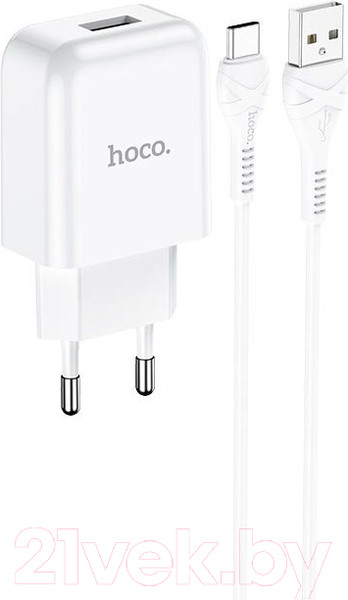 Изображение товара Зарядное устройство сетевое Hoco N2 + кабель AM-Type-C / 6931474728876 (белый)