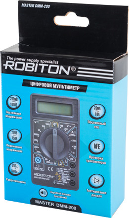 Изображение товара Мультиметр цифровой Robiton Master DMM-200 BL1 / БЛ13354
