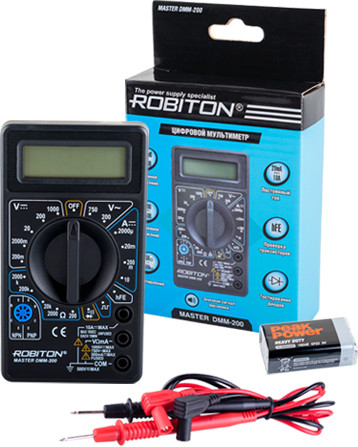 Изображение товара Мультиметр цифровой Robiton Master DMM-200 BL1 / БЛ13354