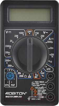 Изображение товара Мультиметр цифровой Robiton Master DMM-250 BL1 / БЛ16795