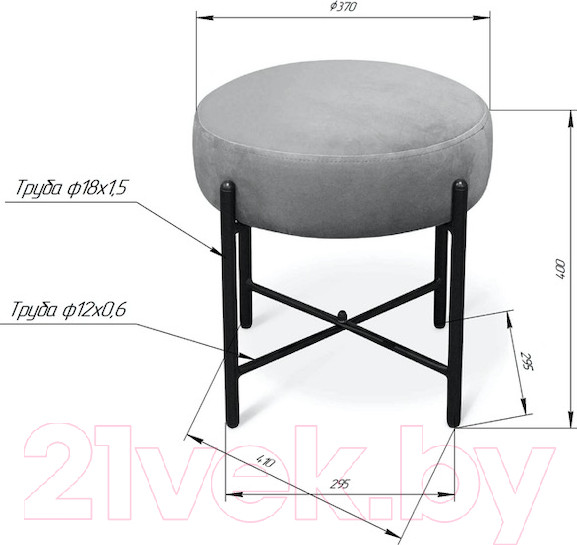 Изображение товара Пуф Sheffilton SHT-B4 / 190209 (голубая пастель/черный муар)