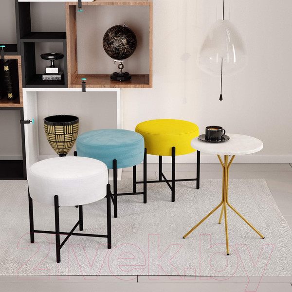 Изображение товара Пуф Sheffilton SHT-B4 / 190209 (голубая пастель/черный муар)