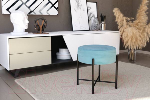 Изображение товара Пуф Sheffilton SHT-B4 / 190209 (голубая пастель/черный муар)