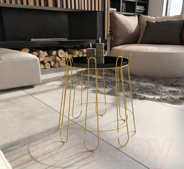 Изображение товара Журнальный столик Sheffilton SHT-CT6 (золото/черный муар)