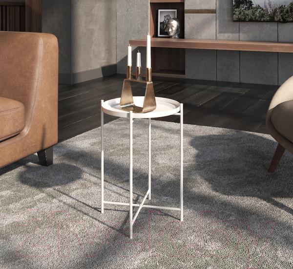 Изображение товара Журнальный столик Sheffilton SHT-CT8 (белый муар)