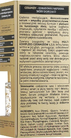 Изображение товара Сыворотка для лица Bielenda Golden Ceramides Глубоко ревитализир ампула день/ночь (15мл)