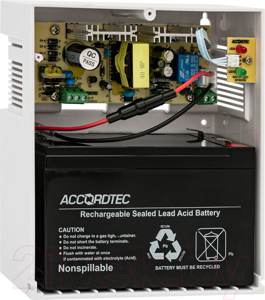 Изображение товара ИБП AccordTec 12В 6А ББП-60 (пластик белый)
