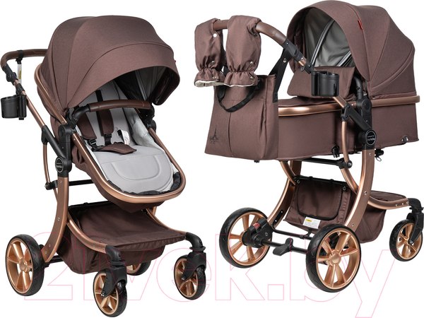 Изображение товара Детская универсальная коляска Aimile Original New Gold 2 в 1 / NDG-3 (шоколадный)