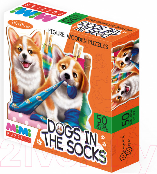 Изображение товара Пазл Нескучные игры Dogs in the socks / 8419/36