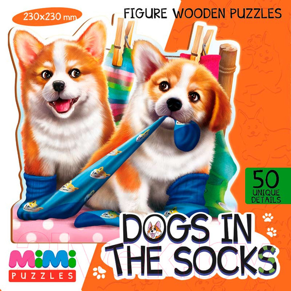 Изображение товара Пазл Нескучные игры Dogs in the socks / 8419/36