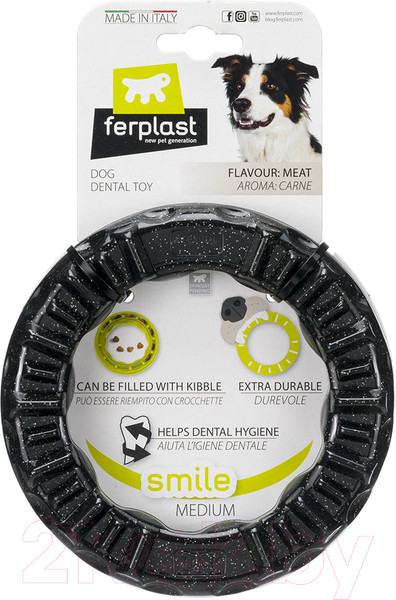 Изображение товара Игрушка для собак Ferplast Кольцо Smile Medium / 86792017 (черный)