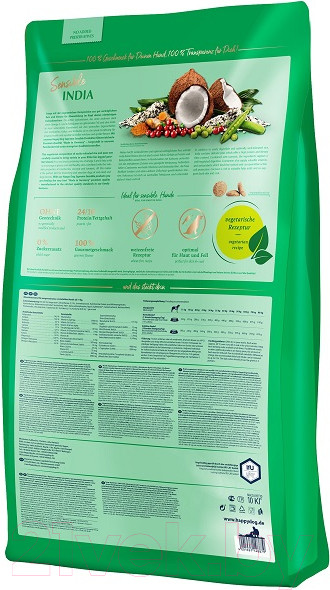 Изображение товара Сухой корм для собак Happy Dog Sensible India Рис, горох и куркума / 60961 (10кг)