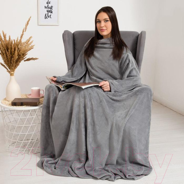 Изображение товара Плед с рукавами Этель 6981164 (150x200, серый)