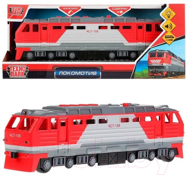 Изображение товара Локомотив игрушечный Технопарк Тепловоз РЖД / LOCO-22PLRZD-RD
