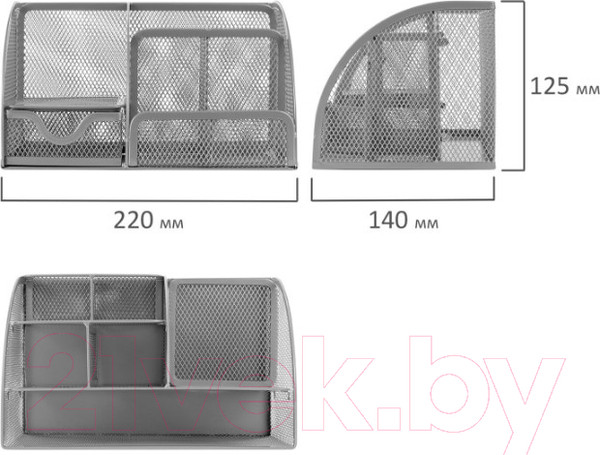 Изображение товара Органайзер настольный Brauberg 237417 (серебряный)