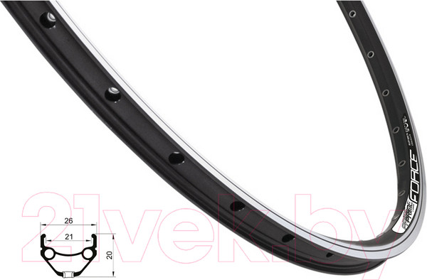 Изображение товара Обод для велосипеда FORCE Prime / 702333-F (черный)