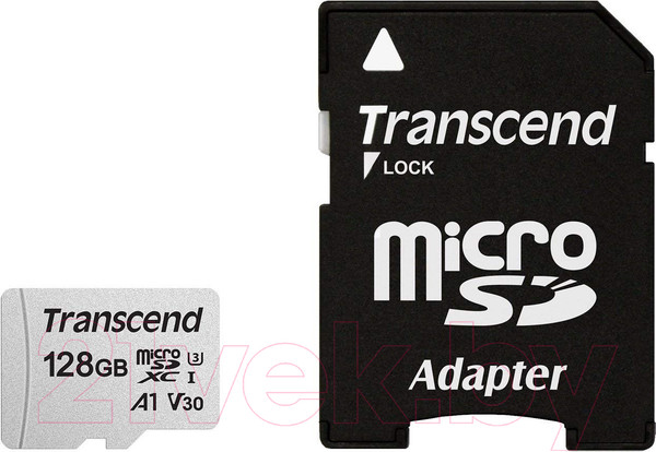 Изображение товара Карта памяти Transcend microSDXC 300S 128GB Class 10 UHS-I U3 (TS128GUSD300S-A)