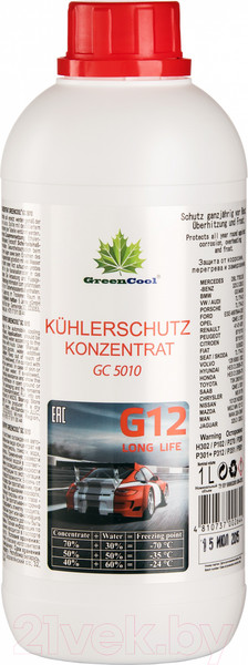 Изображение товара Антифриз GreenCool Концентрат GC5010 G12 / 702644 (1кг)