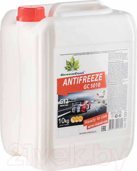 Изображение товара Антифриз GreenCool GC5010 G12 / 751821 (10кг)