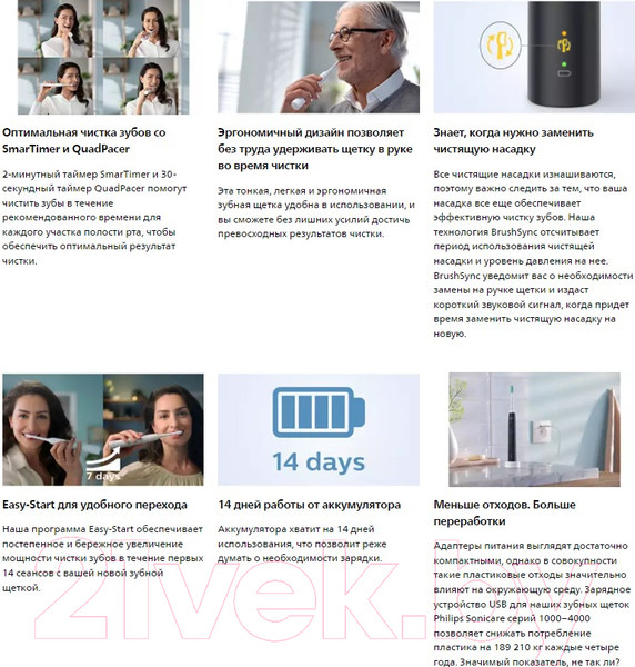 Изображение товара Электрическая зубная щетка Philips HX3671/14