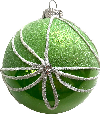 Изображение товара Набор шаров новогодних GreenTerra 100мм (4шт, рисунок)