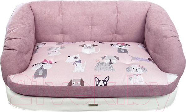 Изображение товара Лежанка для животных AntePrima Francine / 86/FrancinePink/2 (M, розовый с собачками)