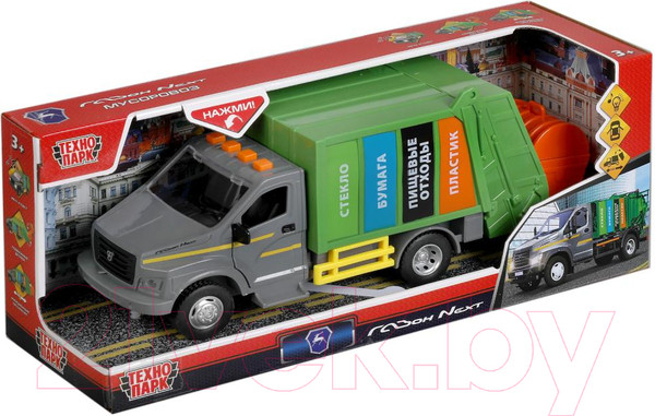 Изображение товара Мусоровоз игрушечный Технопарк Газон Next / GAZONGARB-22PL-SLGN