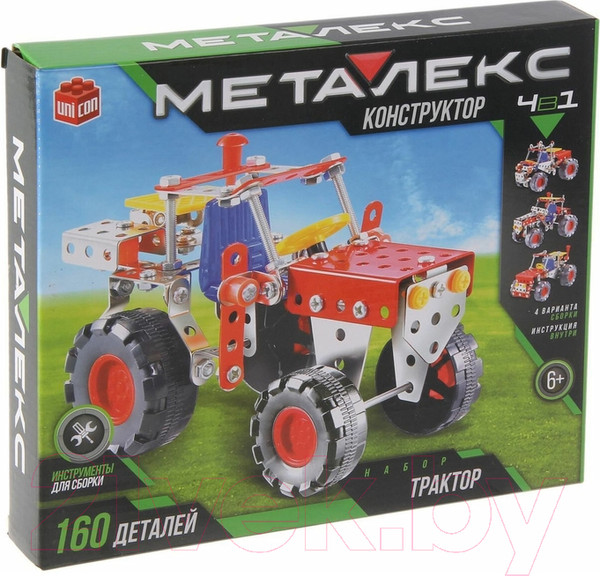 Изображение товара Конструктор Unicon Металекс Трактор 4 в 1 / 2424071 (160эл)