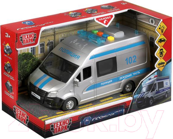 Изображение товара Автомобиль игрушечный Технопарк Ford Transit Полиция / TRANSITVAN-22PLPOL-SR